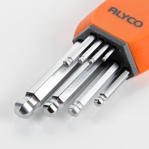 juego 9 llaves allen de bola en soporte de plastico alyco orange
