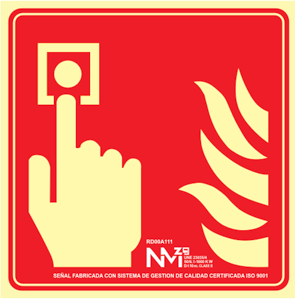 señal pvc 21x21 cm boton de alarma