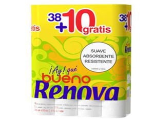 papel higienico 2 capas renova ole 38+10 r.