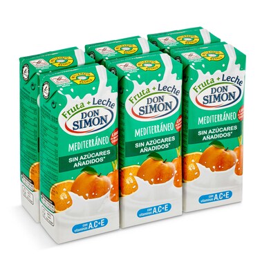 fruta y leche zero mediterraneo don simon 6x200ml