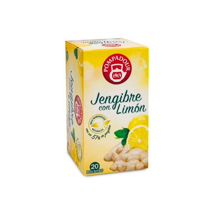 infusion jengibre limon pompadour 20 sobres