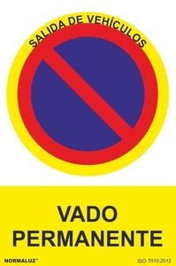 señal prohibido vado permanente pvc 0,7mm 210x300mm