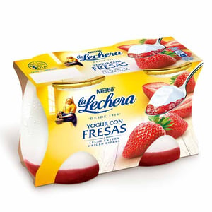 yogur con fresas la lechera 2x125grs