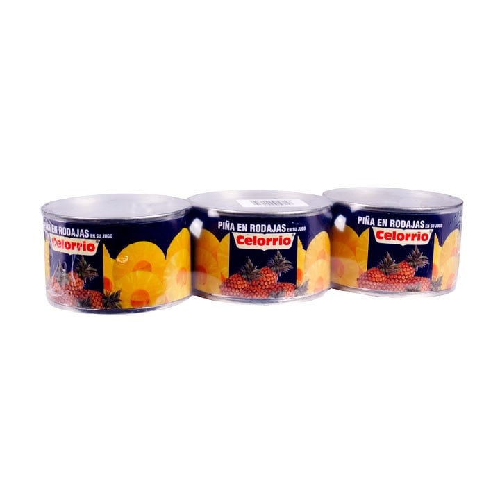 piña en su jugo rodajas pack 3x225gr.