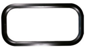 visor ovalado porton seccional negro  (med. ext. 670x345mm.)