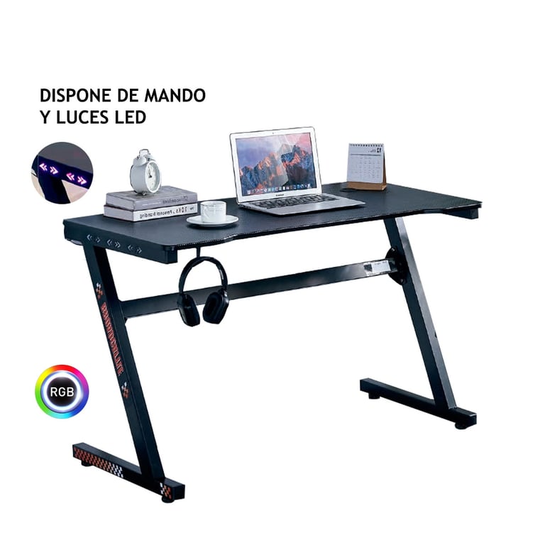 mesa de estudio gaming con luz.