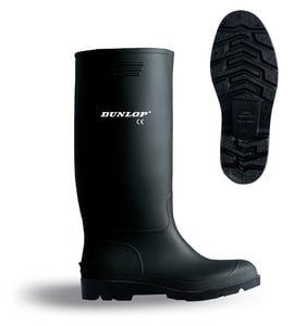 bota de goma monocolor negra alta anibal 380ppne
