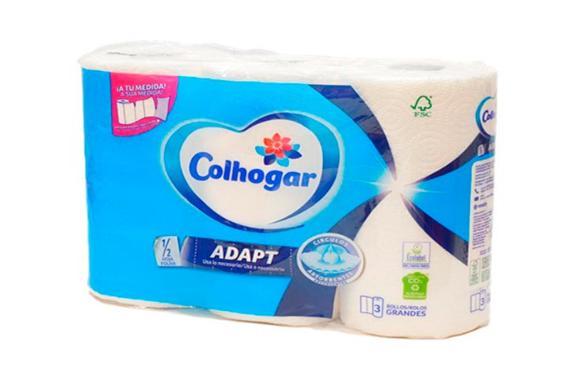 papel cocina colhogar adapt blanco 3 rollos