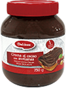 crema cacao c/avellanas dulcinea 750 grs.