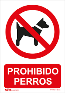 señal inox perros no 70mm diametro