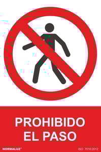 señal prohibido el paso pvc 0,7mm 210x300mm