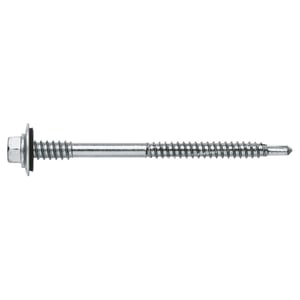 5,5 / 6,3 x 82 p16 [cp ps 3 + arvul] tornillo autotaladrante de cabeza hexagonal para panel sándwich. punta broca estándar #3 con arandela vulcanizada de acero-epdm. zincado