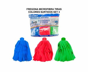 set 3 fregona microf.tiras color.surt.pamex