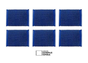 estrop.esponja&acero azul inox 6u