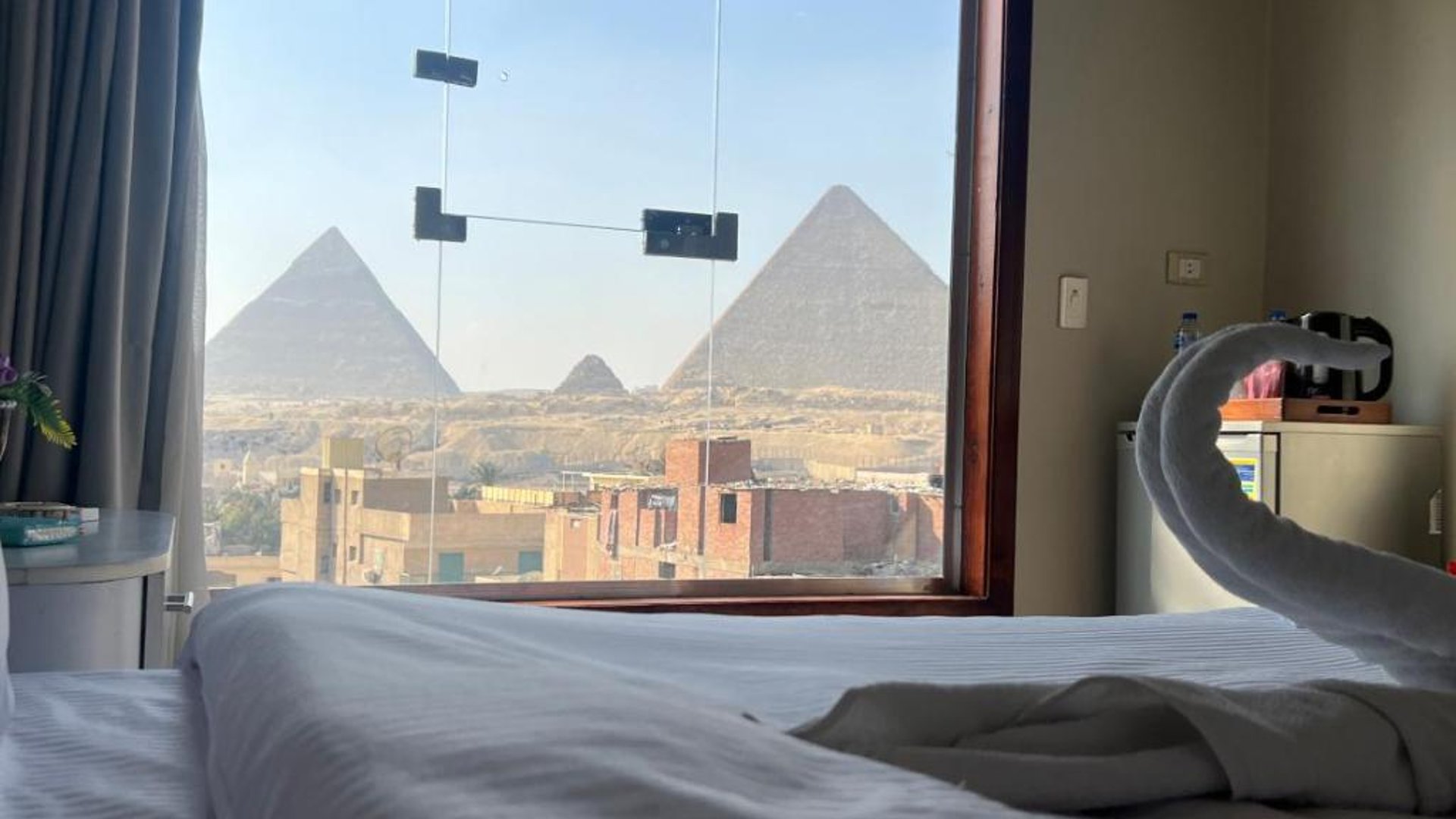 Pyramids hills View in in Cairo, Egypt