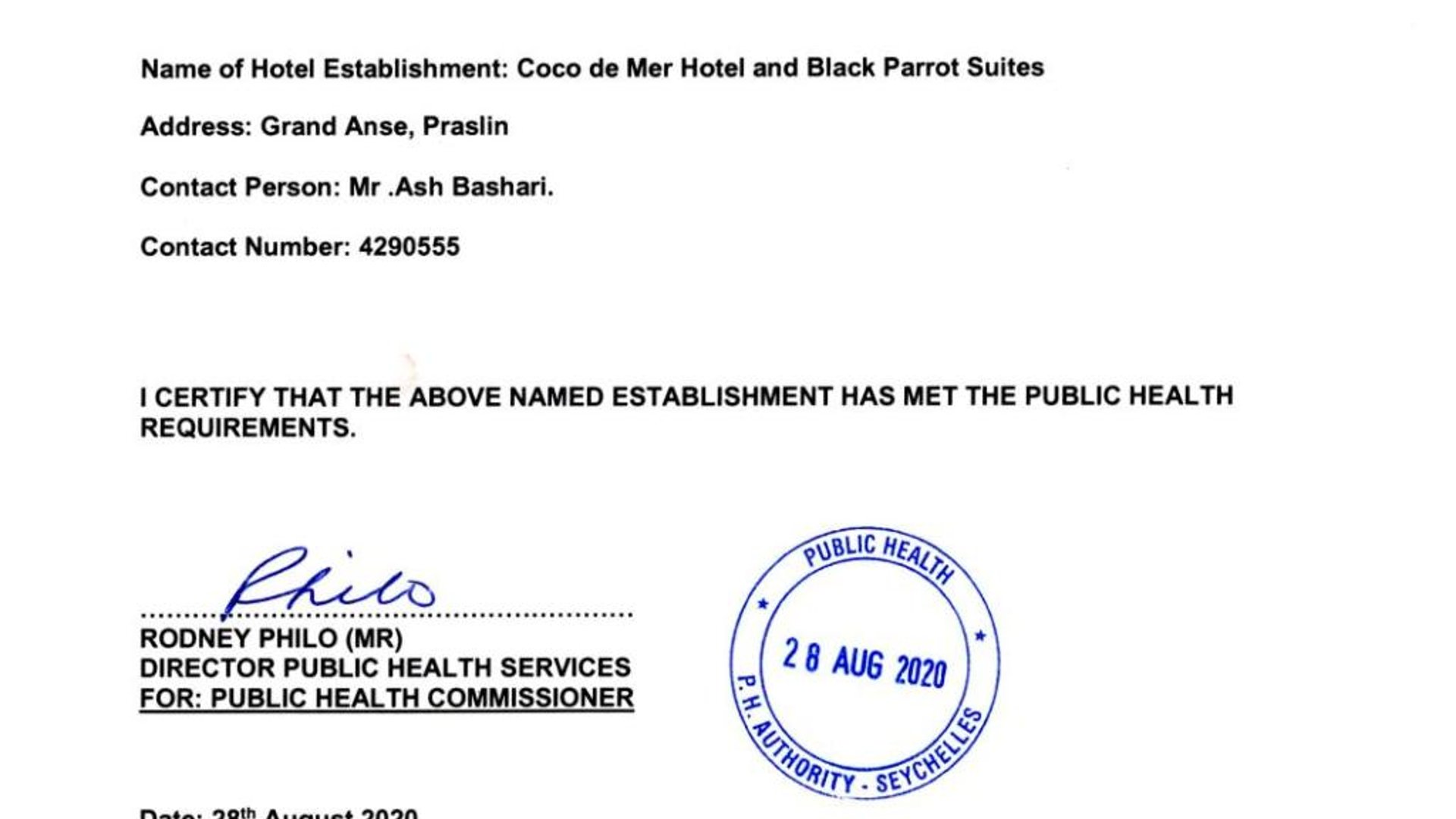 Coco de Mer Hotel and Black Parrot Suites in in Grand'Anse Praslin, Seychelles