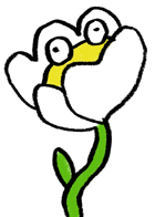 Blomst som ser på bien