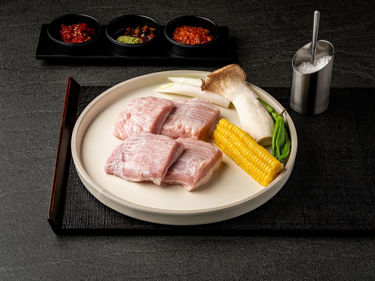 마장동김씨 메뉴 촬영 - 부위별 생고기 단품, 같은 접시·같은 각도 ③