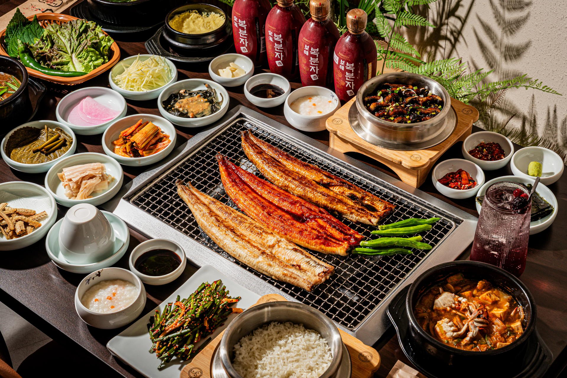 부천 장어 플레이스 사진촬영, 숯불 통장어구이 한상