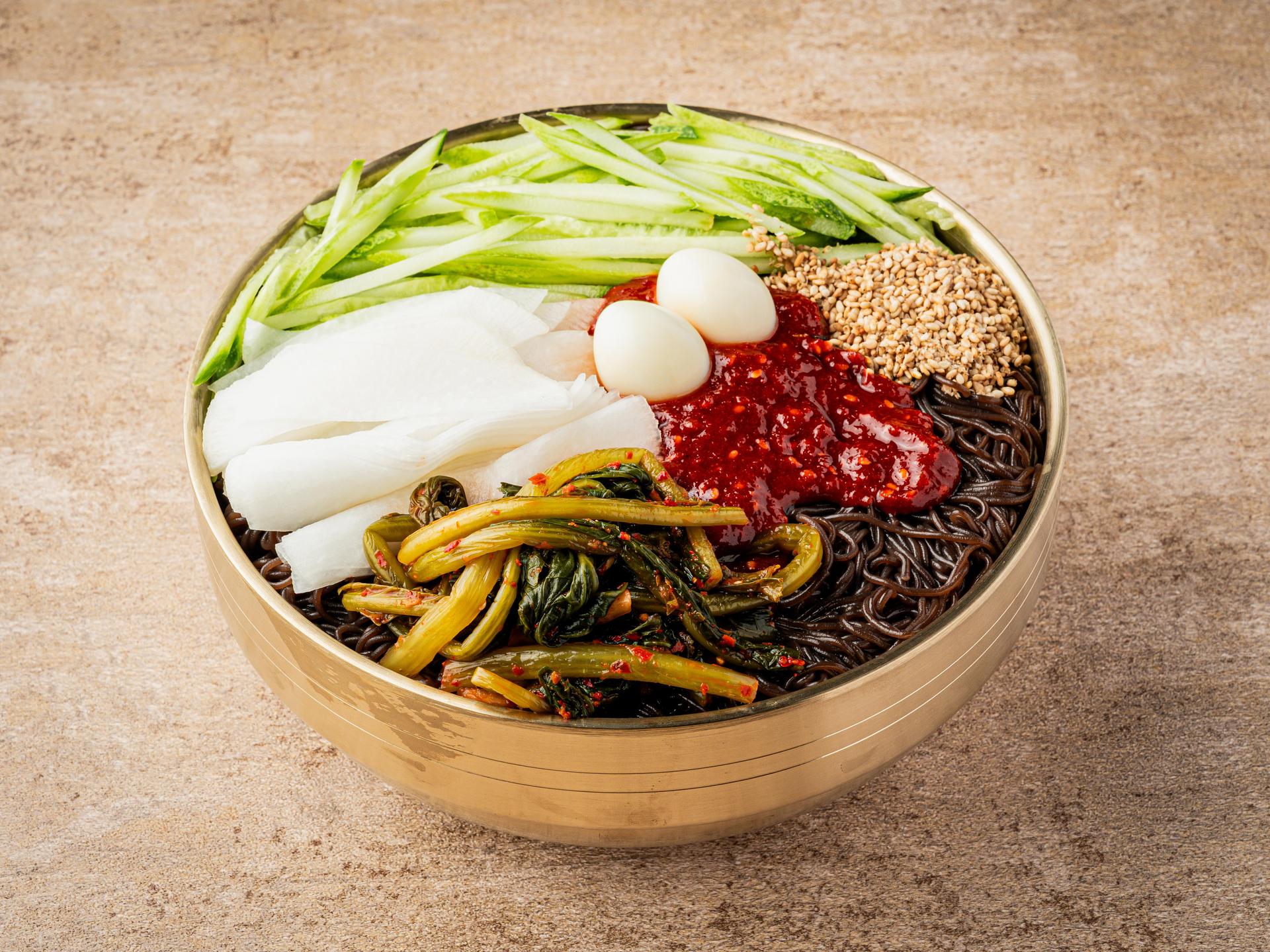 수원 냉면 배달전문 배민 사진촬영, 비빔냉면·만두 한식컷