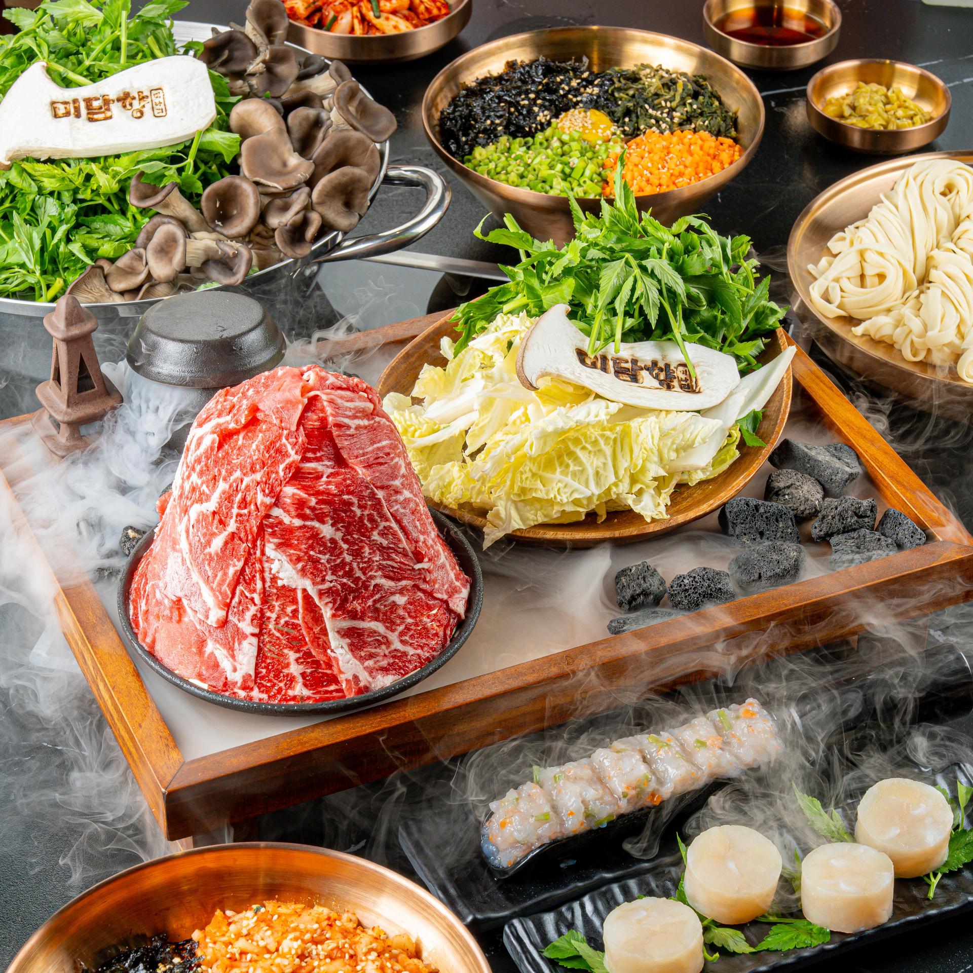 부천 샤브샤브 플레이스 음식사진촬영, 빽빽한 한상 인스타 감성