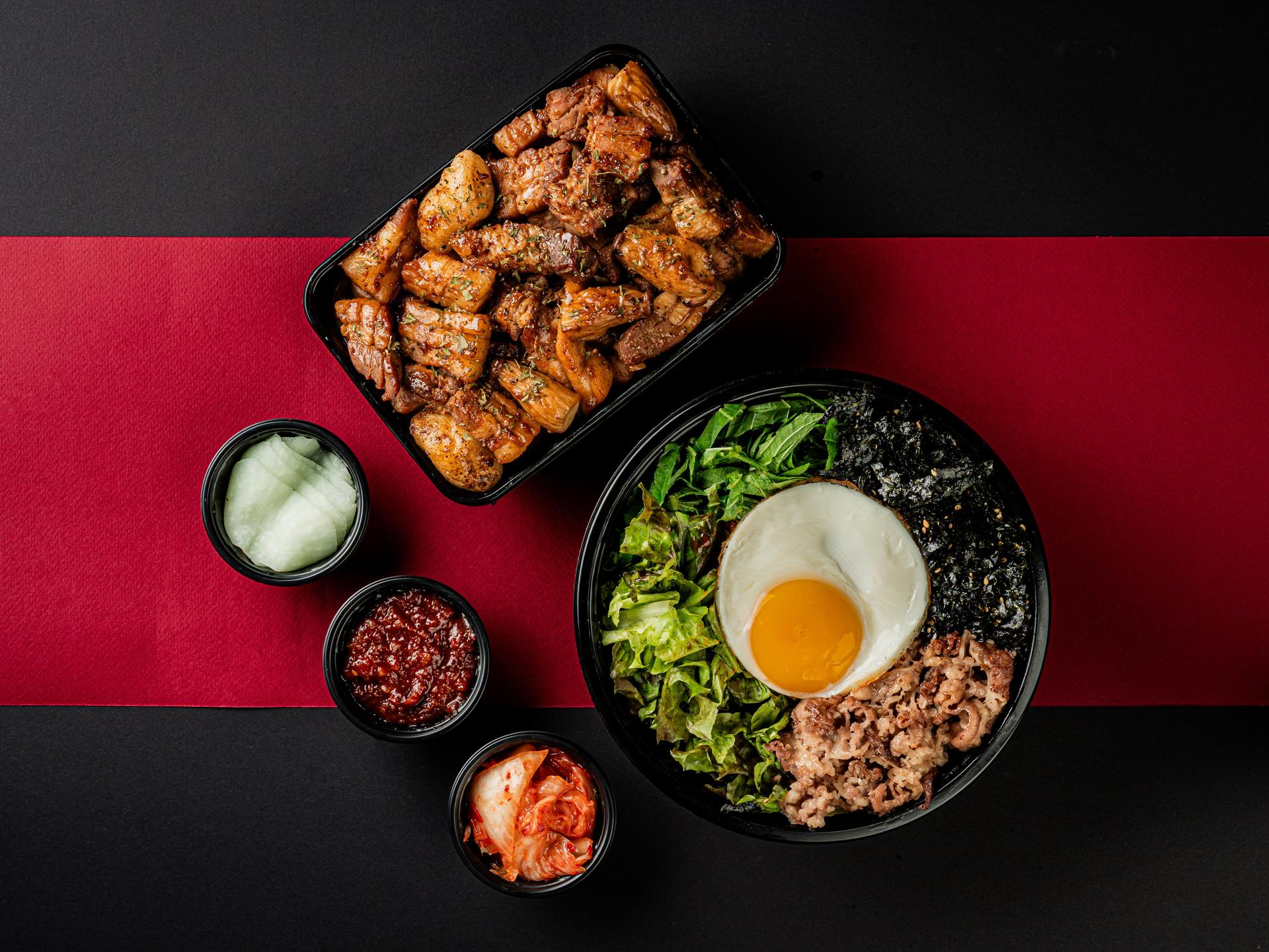 고기공화국 배달음식사진 - 탑뷰 컷 (한상 차림 컷)