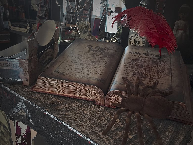 The haunted guestbook, a popular item this past Halloween