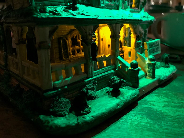 Lemax Haunted House, Porch Angle View