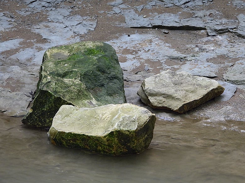 Three Rocks in the Creek