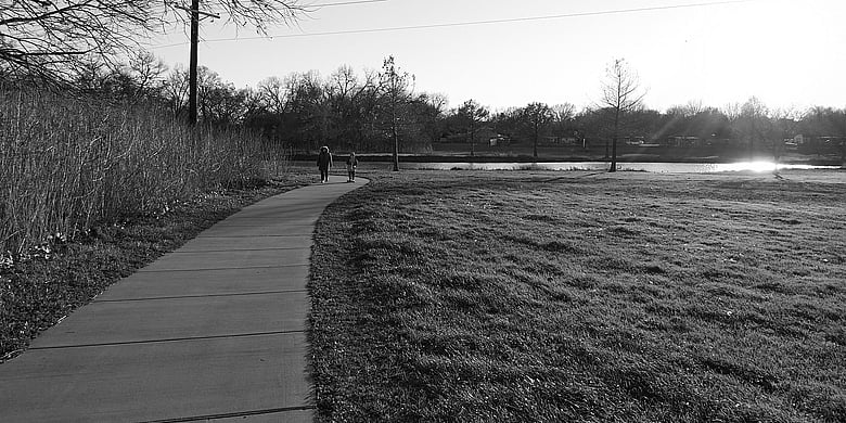 Out for stroll on a cold afternoon