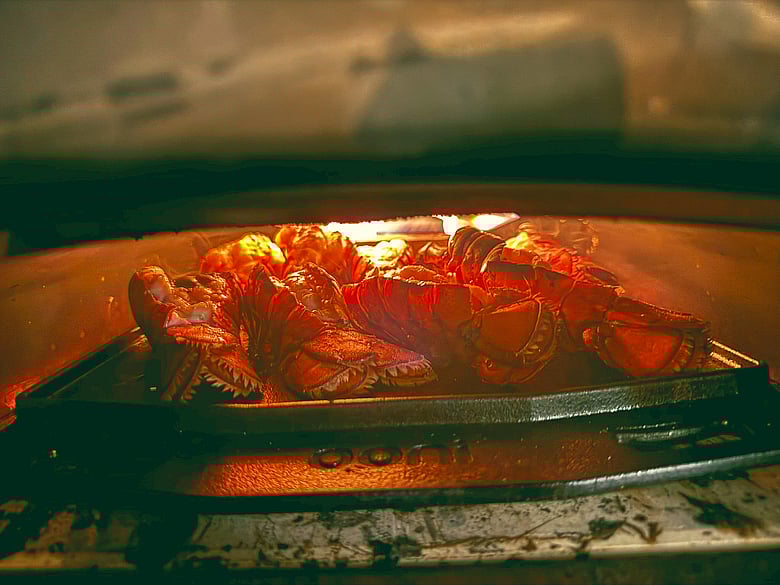 fire broiled lobsters