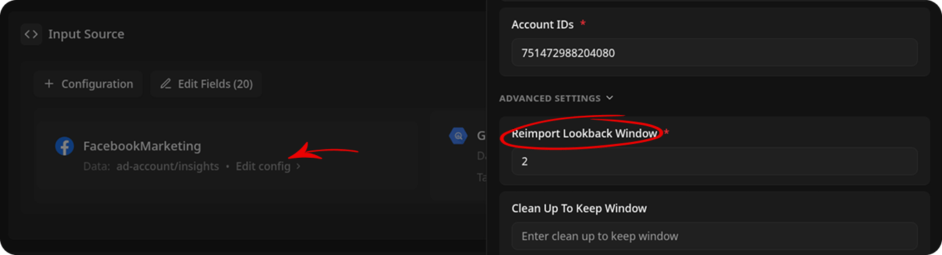 Reimport Lookback Window setting for additional days in incremental loads