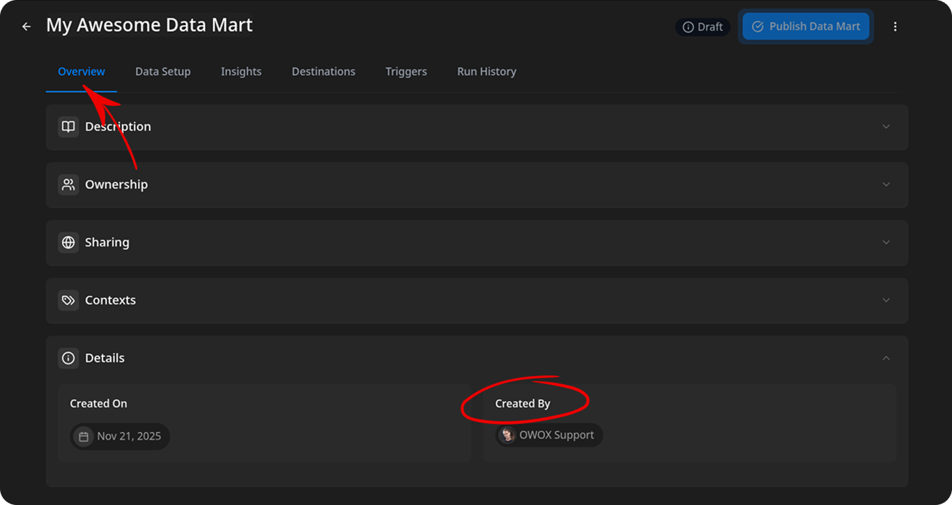 Resource list view with a sortable Created By column showing which member created each resource