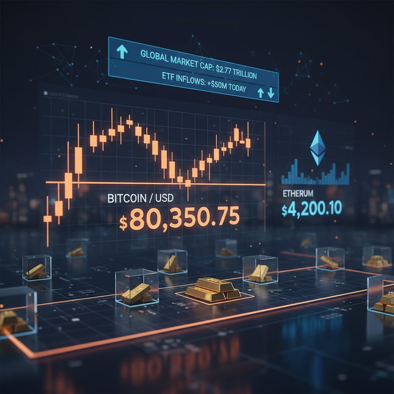 Crypto Market Update Today: Bitcoin Cools Above $80K as ETF Flows and Tokenization Take Center Stage
