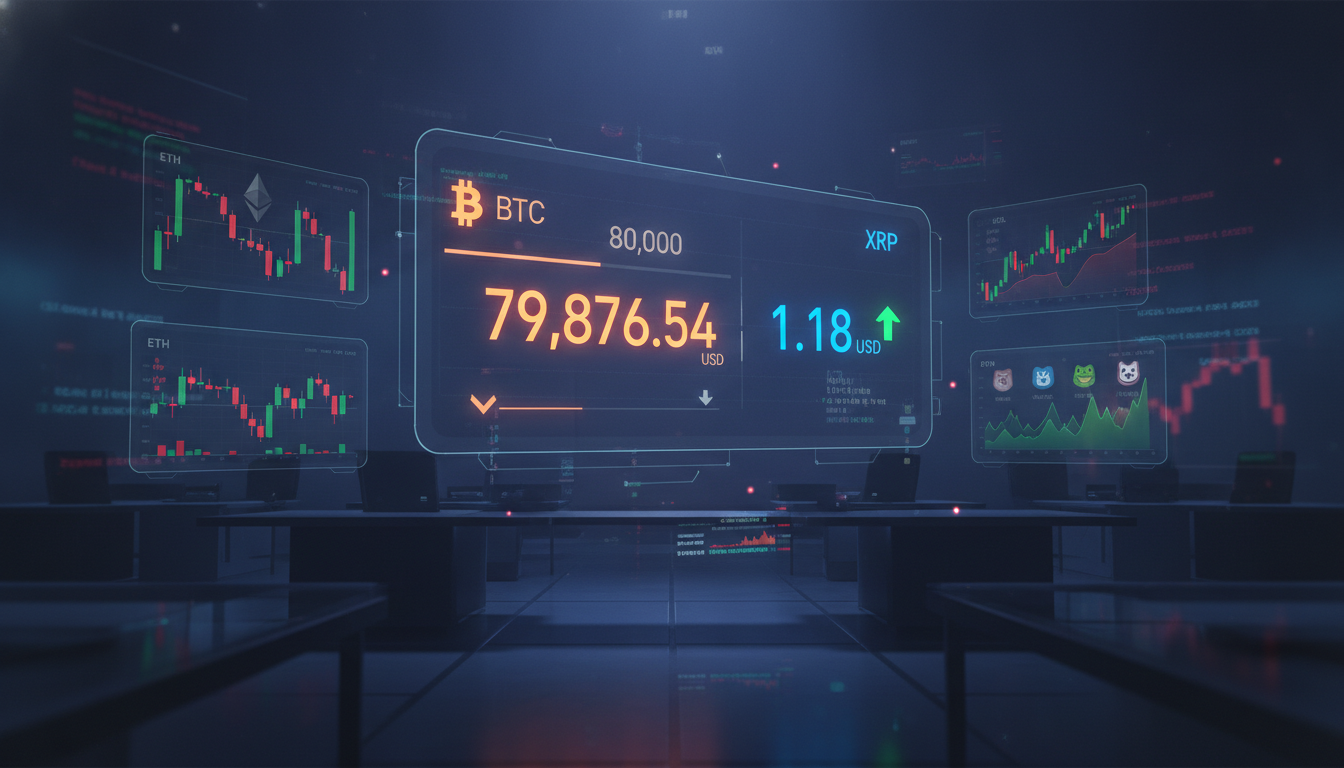 Trending Crypto Coins Today: BTC Slips Under $80K as XRP, Meme Coins and Pi Network Steal the Spotlight