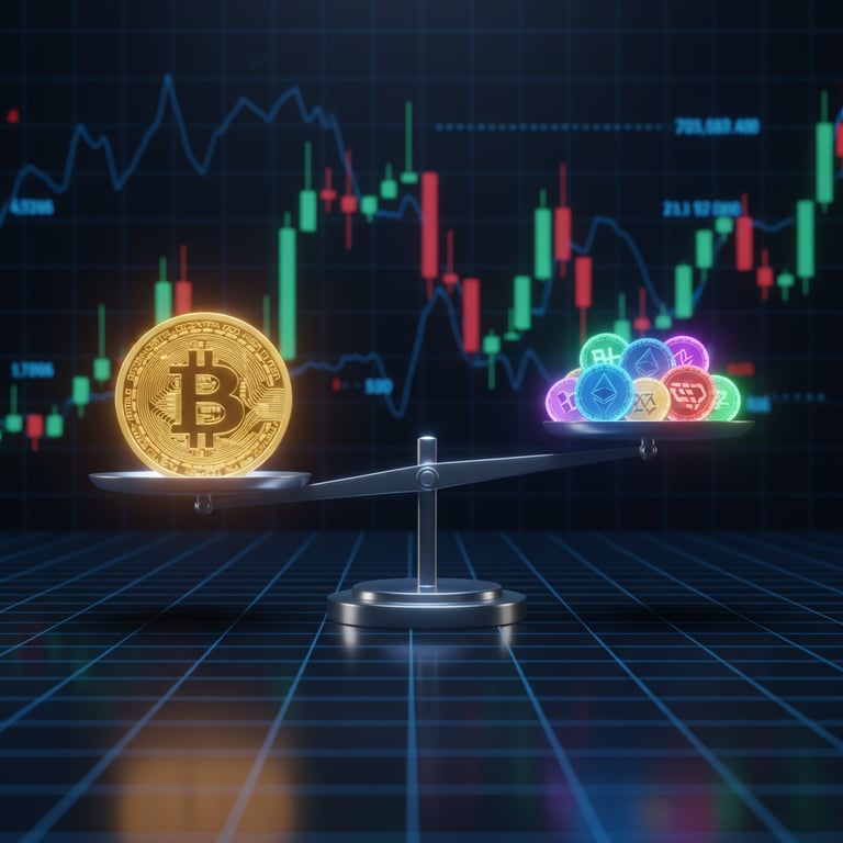 The art of portfolio balance: weighing Bitcoin stability against altcoin opportunity.