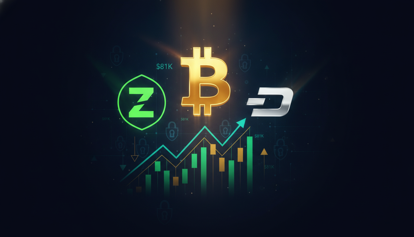 Trending Crypto Coins Today: Bitcoin Reclaims $81K as Zcash and Dash Lead the Pack