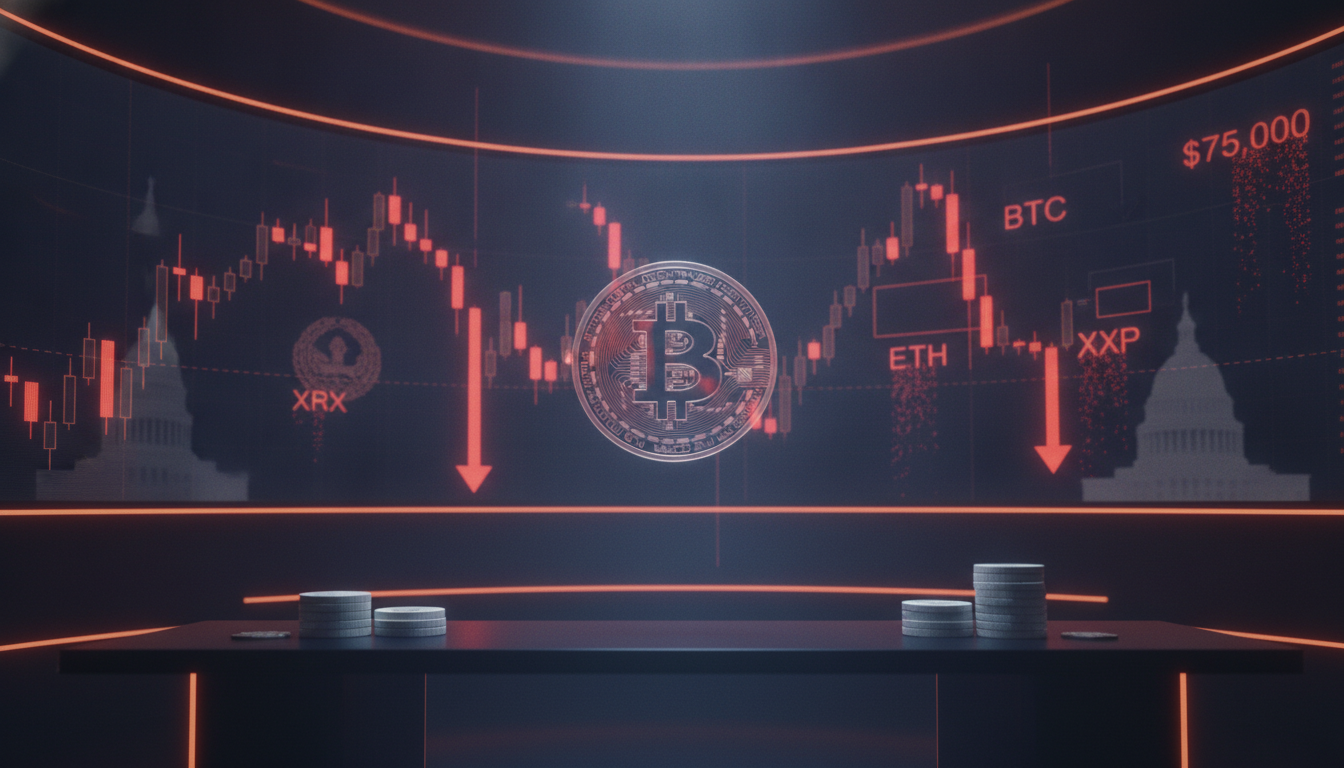 Crypto Market Update Today: Bitcoin Wobbles Near $75K as Fed Fears and CLARITY Act Failure Shake Sentiment