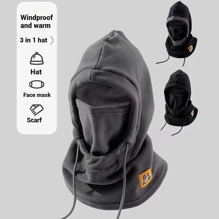 3-in-1 Winter Warm Hat with Windproof Balaclava Design and Adjustable Mask for Cycling - Unisex Neck Warmer for Men and Women - Cold Weather Protection for Outdoor Activities - Insulated and Moisture-Wicking Headwear for Extreme Conditions