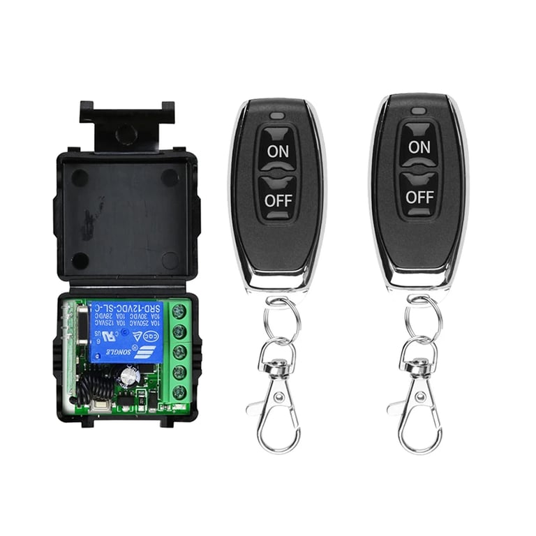 433Mhz Wireless Control DC 12V 1CH Relay Receiver RF 10A Relay 2CH Transmitter for Door Electromagnetic Locks - Convenient Remote Operation for High-Power Devices, Secure Access Control System for Residential and Commercial Use