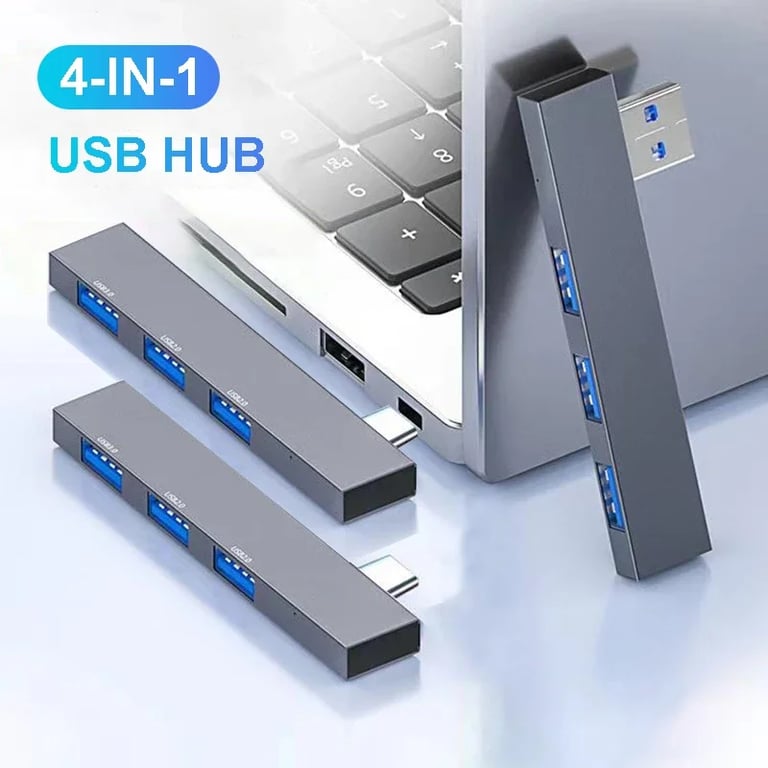 High-Speed USB C Hub 3.0 Type C 3.1 with 4 Ports for Super-Fast Data Transfer, OTG Support, Sleek & Portable Design, Wide Compatibility for Xiaomi, Lenovo PCs - Durable Construction for Long-Lasting Performance