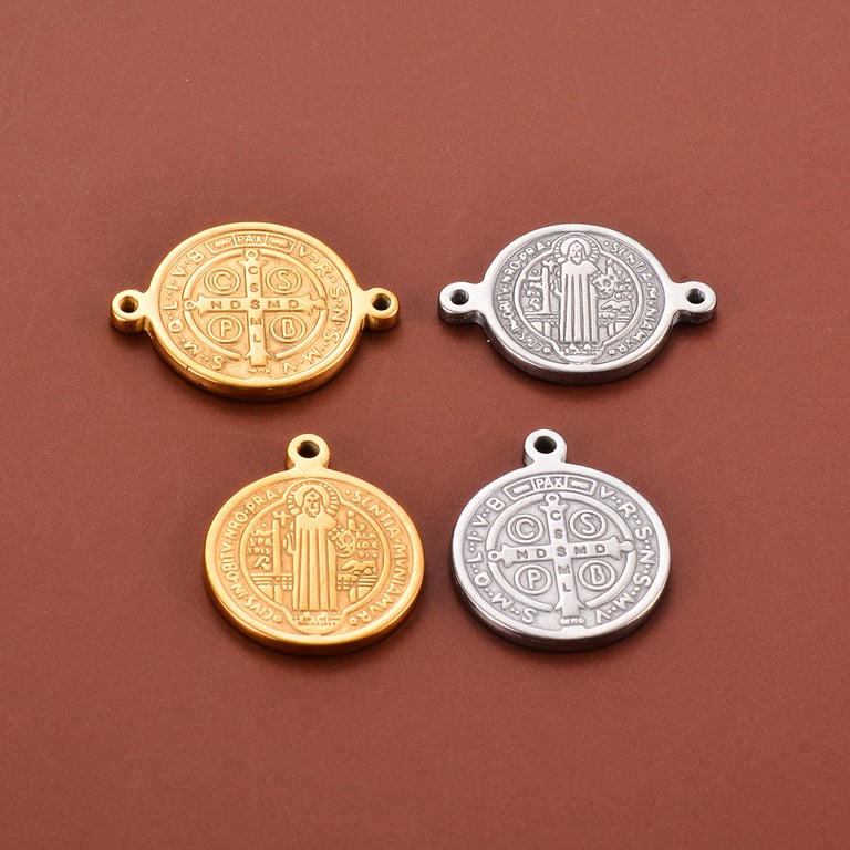 10Pcs High-Quality Stainless Steel Virgin Mary Jesus Christian Charm Pendants Set for DIY Jewelry Making - Durable, Tarnish-Resistant, Religious Theme Design, Easy to Use Connectors - Value Pack for Crafting and Gift Giving