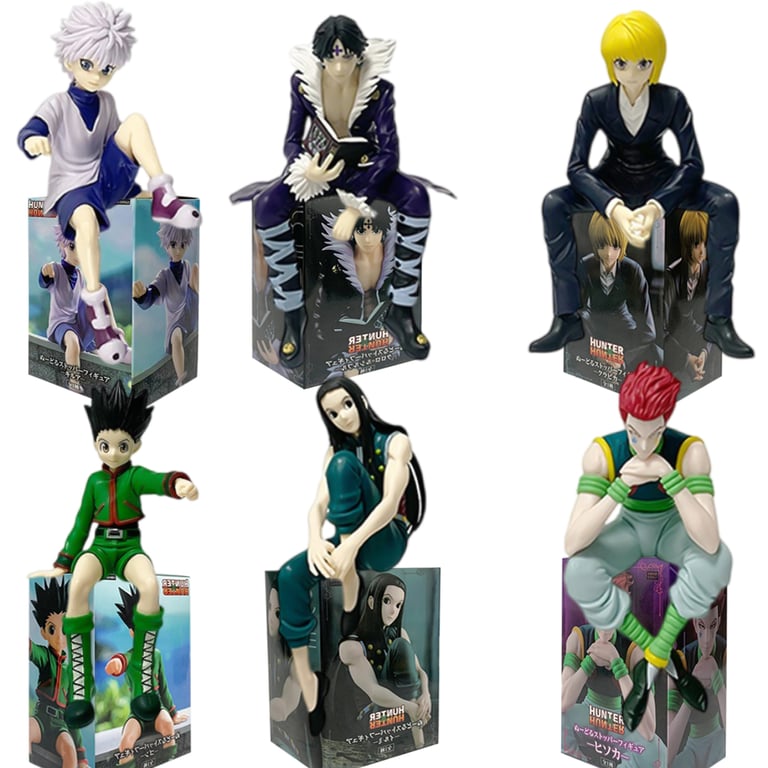 Hunter x Hunter Anime Figure Toy Set - Gon Freecss, Alluka Zoldyck, Chrollo Lucilfer, Kurapika - Premium PVC Material, 11-14cm Tall, Intricate Details - Ideal for Collectors, Great Gift Idea, Versatile Display Options