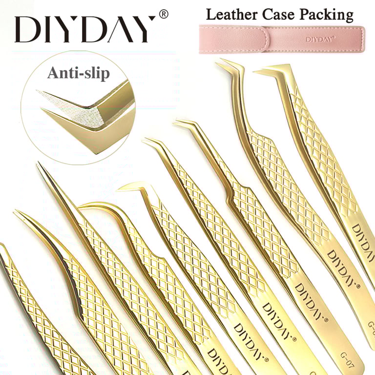 Professional Grade Anti-Slip Stainless Steel Eyelash Extension Tweezers with Fiber Tip Design - Precision Tool for Makeup Artists, Nail Art, and Crafting - Easy to Clean and Maintain for Hygienic Use