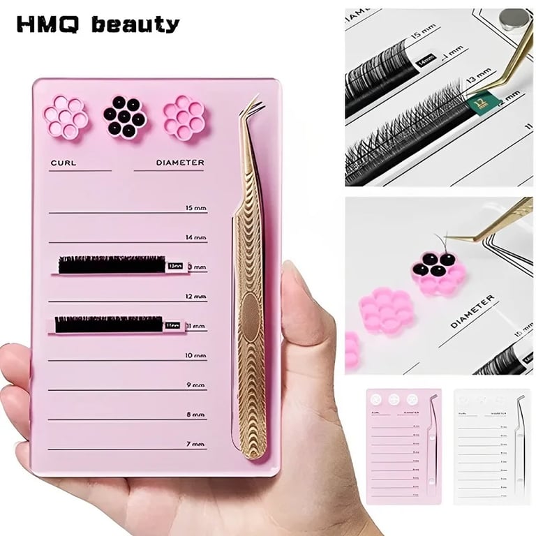 Professional Magnetic Eyelash Extension Organizer Set with Acrylic Lash Board, Glue Pallet Cup, and False Eyelash Pad - Hygienic Makeup Tools for Stunning Extensions - Durable, Easy to Clean, Efficient Application Process