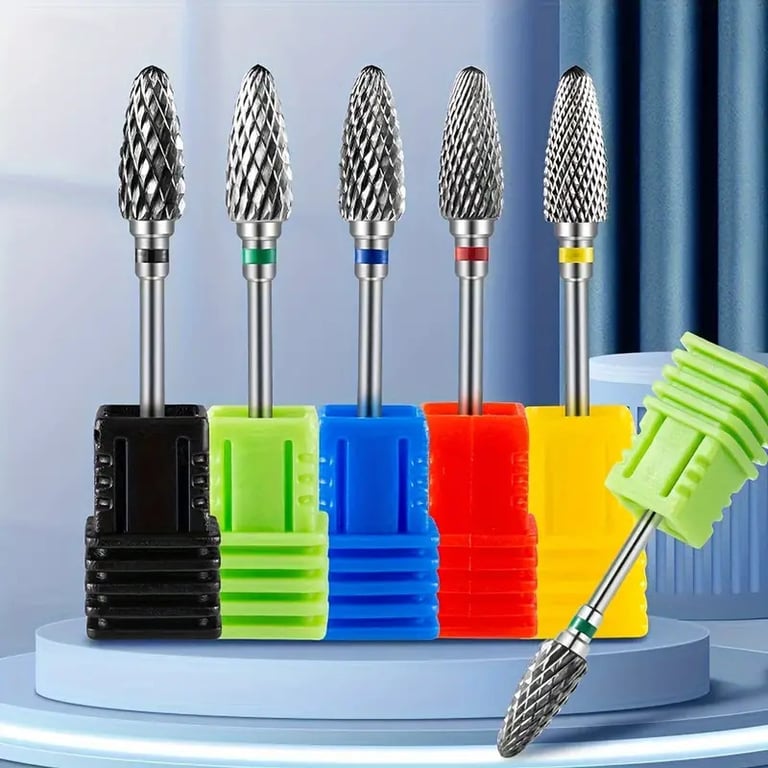Professional Tungsten Carbide Nail Drill Bits Set for Manicure and Pedicure - Premium Quality, Versatile Cutters for Gel Polish Removal, Acrylic Nail Filing, and Cuticle Cleaning - Ergonomic Design for Precision Control, Compatible with Most E-Files and Nail Drills, Easy to Clean and Maintain for Hygienic Salon Practices