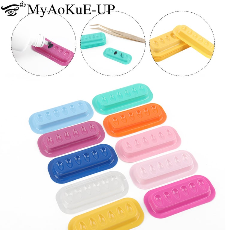 100pcs Eyelash Glue Holder Pallet Strip Shape Stand Pads Professional Lash Artist Accessory High-Quality Plastic Durable Material Large Quantity Secure Adhesive Placement Prevents Spills Messes Convenient Design Organize Access Adhesive Long-Lasting Must-Have Tool for Multiple Clients Eyelash Extension Applications