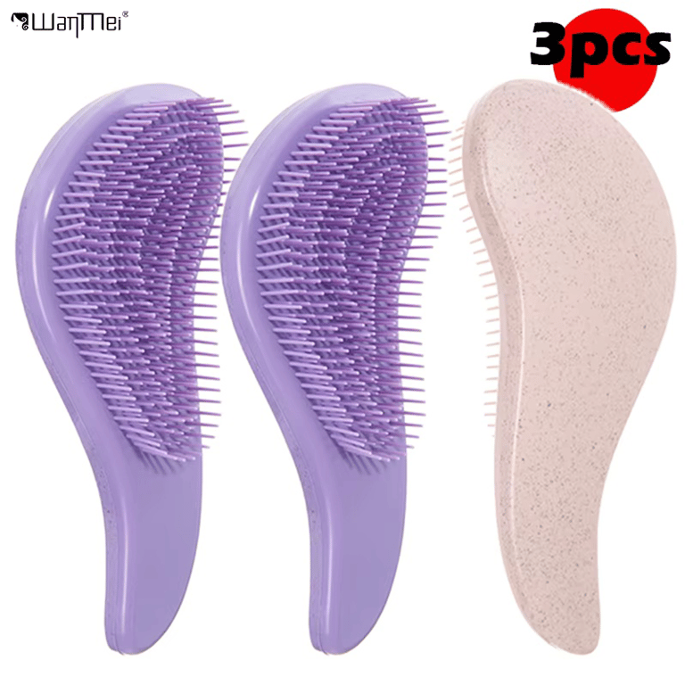Eco-Friendly Wheat Straw Detangling Hairbrush with Scalp Massage Function and Anti-Static Properties for Gentle Grooming and Salon-Quality Results