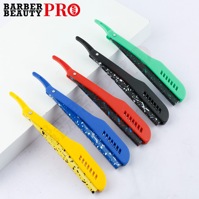 Camouflage Pattern Multi-Functional Shaving Razor Holder for Precision Beard Trimming, Folding and Portable Design, Durable and High-Quality, Securely Holds Straight Edge Razor for Men's Grooming Accessories