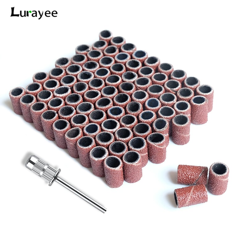 Premium Abrasive Nail Sanding Ring Bands Set - 80/120/180 Grit Electric Manicure Tool for Professional Pedicures and DIY Nail Care - Easy Attach and Remove, 100/50/25 Pieces for Salon-Quality Results